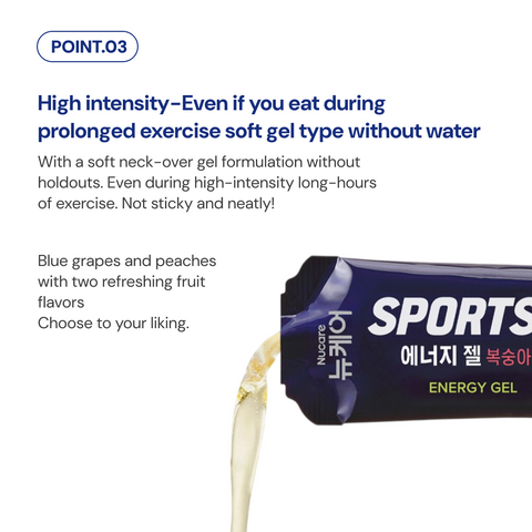 SPORTSIX ENERGY GEL Peach (45g x 8 sachets) / 뉴케어 스포식스 에너지 젤 복숭아 맛 45g 8포