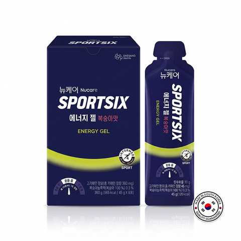 SPORTSIX ENERGY GEL Peach (45g x 8 sachets) / 뉴케어 스포식스 에너지 젤 복숭아 맛 45g 8포