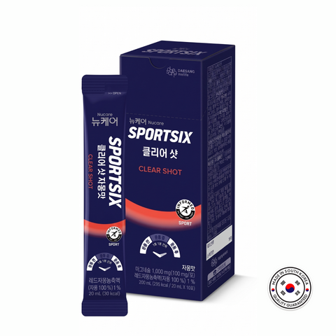 SPORTSIX CLEAR SHOT (20ml x 10pcs/box) / 뉴케어 스포식스 에너지 젤 청포도 맛 45g 8포