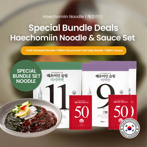 [3 SETS] Haechomiin Korean Seaweed & Kelp Noodles – Bibim Sauce Bundle