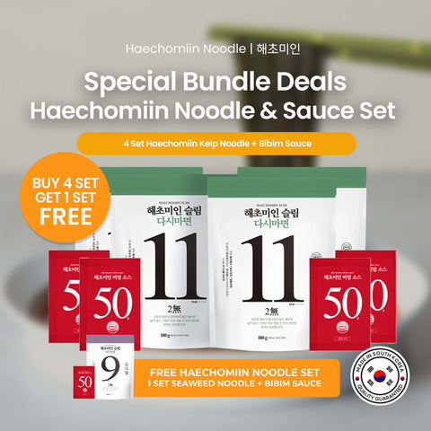 [BUY 4 GET 1 FREE] Haechomiin Kelp & Seaweed Noodles with Bibim Sauce