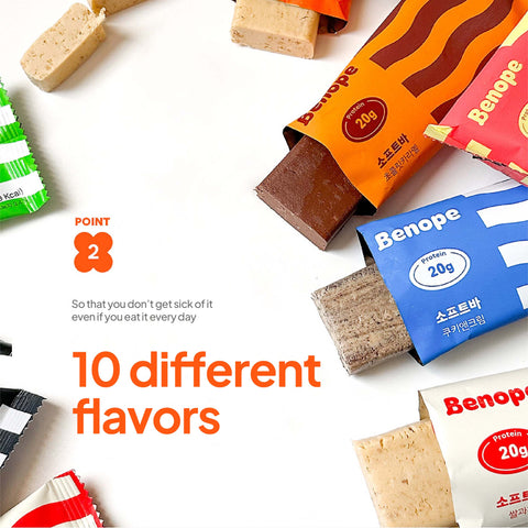 Benope Protein Soft Bar 10 Mix Pack (60g Each) / 베노프 소프트바 버라이어티팩