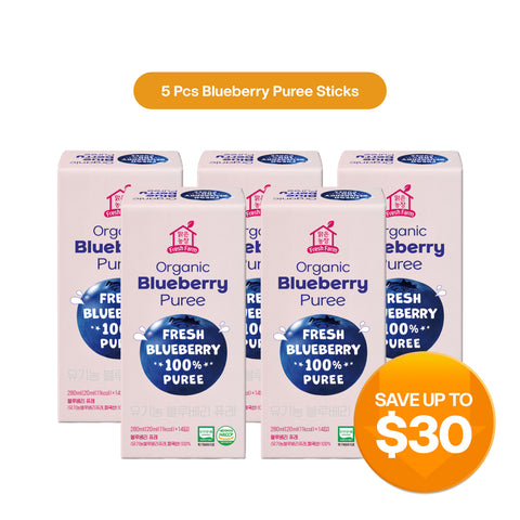 Organic Blueberry Puree 20ml x 14 Sticks Bundle – 100% Fresh Blueberry Fruit Puree