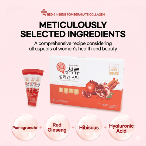 GEUMSAN GINSENG Women's Pomegranate Ginseng Collagen Stick 15g x 30PCS