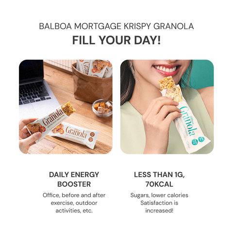 BALBOA Low Sugar Crispy Granola Bar  Sesame Crunch 20g 12 Pack / 저당 크리스피 그래놀라바 깨크런치 20g 12개입