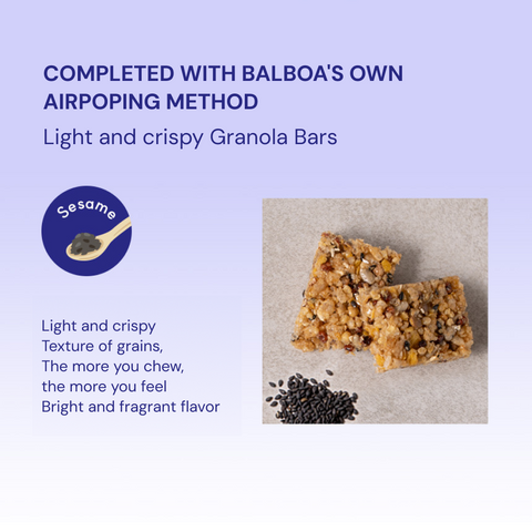 BALBOA Low Sugar Crispy Granola Bar  Sesame Crunch 20g 12 Pack / 저당 크리스피 그래놀라바 깨크런치 20g 12개입