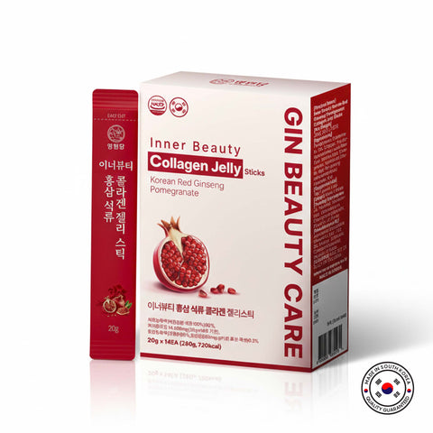 Inner Beauty Korean Red Ginseng Pomegranate Collagen Jelly Stick (20g x 14) /홍삼 석류 콜라겐 젤리스틱