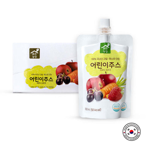 Clean Farm 100% Korean Kids Juice 100ml x 10 pcs / 맑은농장 어린이 주스