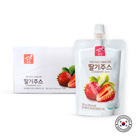 Clear Farm 100% Strawberry Juice 100ml x 10 pcs/ 100% 맑은농장 딸기 주스