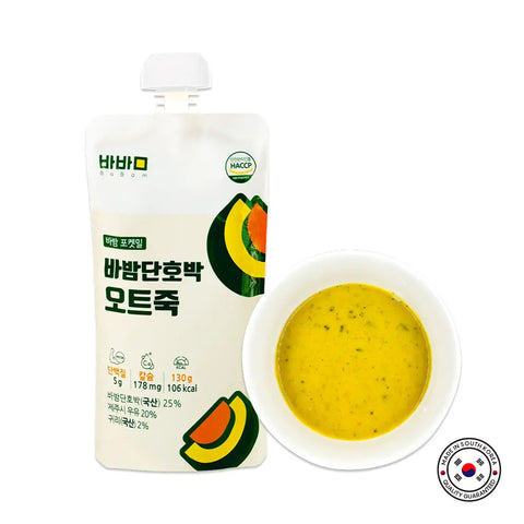 [Bundle 5PCS] Babam Pumpkin pocket meal-Oat / 바밤 포켓밀 간편한 아침 단호박 오트밀 죽 130g
