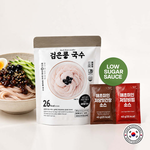 Haechomiin Black Bean 26kcal Noodle Set with Low Sugar 35kcal Bibim - 25kcal Soy Sauce