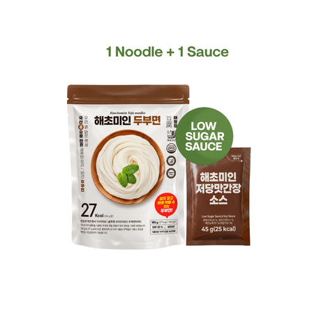 Haechomiin Tofu 27kcal Noodles Set with Low Sugar 35kcal Bibim - 25kcal Soy Sauce