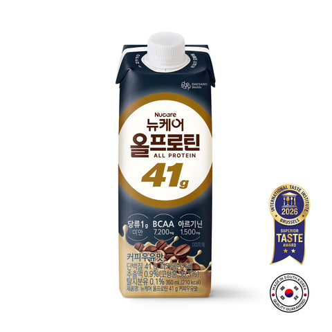 [9pcs / 18pcs] Nucare All Protein 41g Coffee Milk Zero Sugar (350ml)