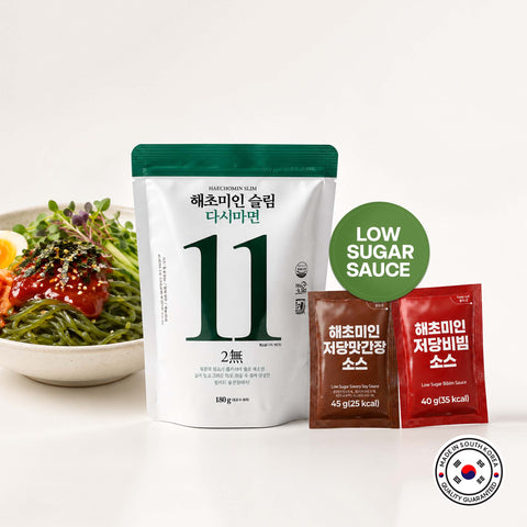 Haechomiin Kelp 11kcal Noodle Set with Low Sugar 35kcal Bibim - 25kcal Soy Sauce