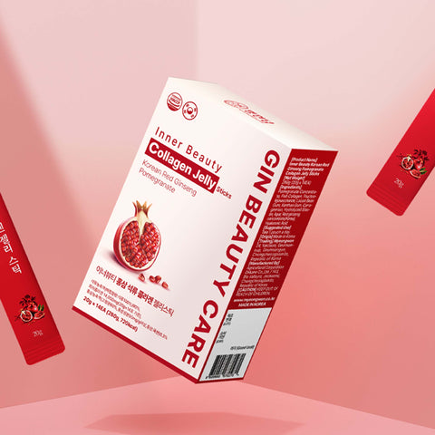 Inner Beauty Korean Red Ginseng Pomegranate Collagen Jelly Stick (20g x 14) /홍삼 석류 콜라겐 젤리스틱