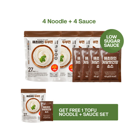 Haechomiin Tofu 27kcal Noodles Set with Low Sugar 35kcal Bibim - 25kcal Soy Sauce