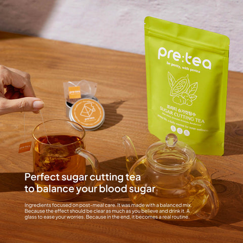 Pre:tea Sugar Cutting Herbal Tea, 1.5g × 20 Tea Bags / 프리티 슈가컷팅수