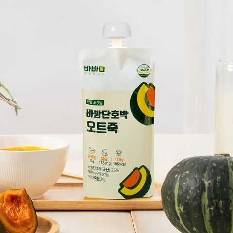 [Bundle 5PCS] Babam Pumpkin pocket meal-Oat / 바밤 포켓밀 간편한 아침 단호박 오트밀 죽 130g