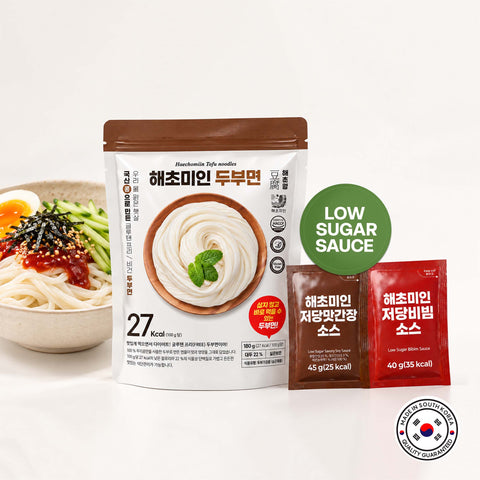 Haechomiin Tofu 27kcal Noodles Set with Low Sugar 35kcal Bibim - 25kcal Soy Sauce