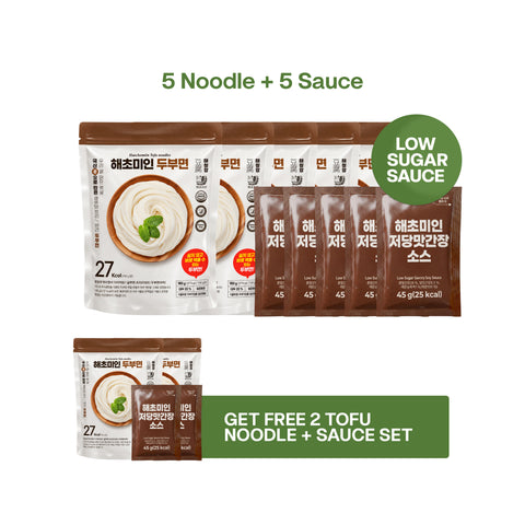 Haechomiin Tofu 27kcal Noodles Set with Low Sugar 35kcal Bibim - 25kcal Soy Sauce