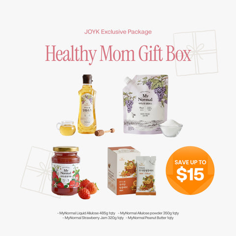 JOYK Healthy Mom Gift Box | Low Sugar Wellness Gift with Liquid Allulose, Strawberry Jam & Peanut Butter