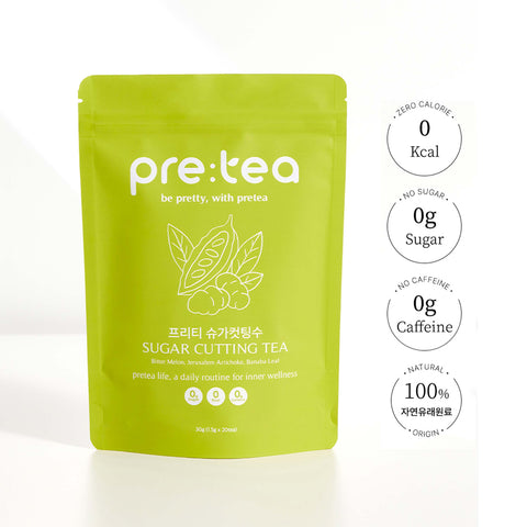Pre:tea Sugar Cutting Herbal Tea, 1.5g × 20 Tea Bags / 프리티 슈가컷팅수
