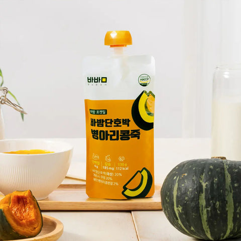 [Bundle 5PCS] Babam Pumpkin pocket meal-Chickpea / 바밤 포켓밀 간편한 아침 단호박 병아리콩 죽 130g