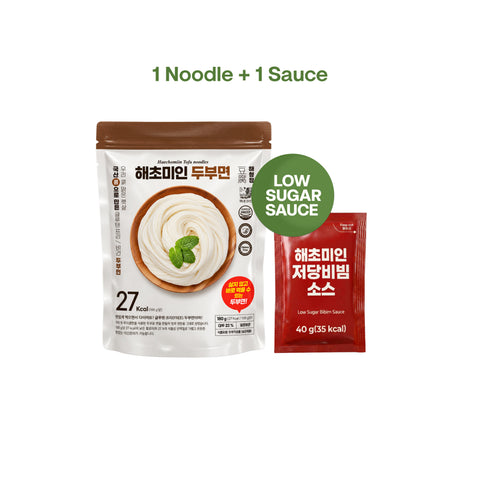 Haechomiin Tofu 27kcal Noodles Set with Low Sugar 35kcal Bibim - 25kcal Soy Sauce