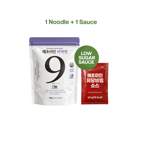 Haechomiin Seaweed 9kcal Noodles Set with Low Sugar 35kcal Bibim - 25kcal Soy Sauce