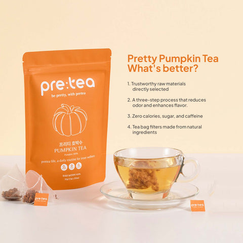 Pre:tea 100% Pumpkin Herbal Tea 20pcs x 1.5g / 프리티 호박수 호박차