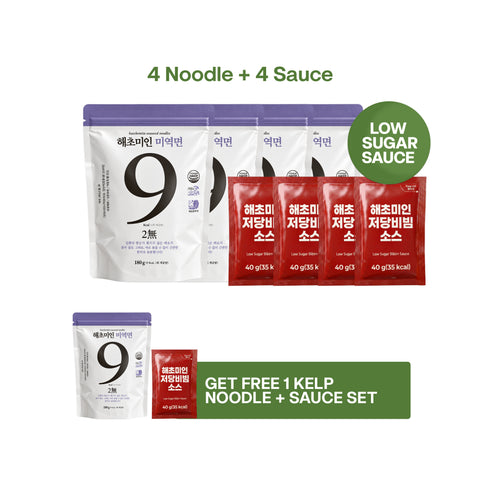 Haechomiin Seaweed 9kcal Noodles Set with Low Sugar 35kcal Bibim - 25kcal Soy Sauce