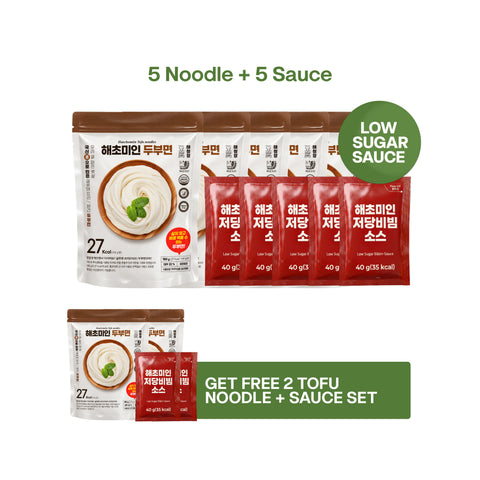 Haechomiin Tofu 27kcal Noodles Set with Low Sugar 35kcal Bibim - 25kcal Soy Sauce