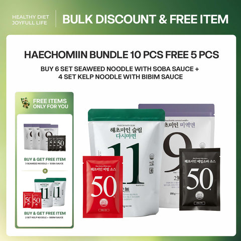 [BULK DEAL BUY 10 GET 5 FREE] Korean Seaweed & Kelp Noodle Set with Soba & Bibim Sauce