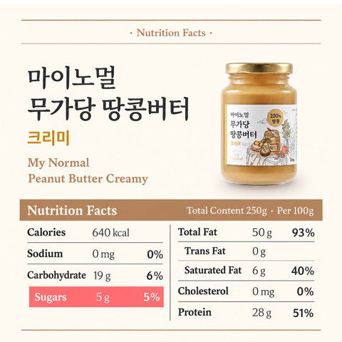 MyNormal Low Sugar Peanut Butter 250g – Creamy or Crunchy