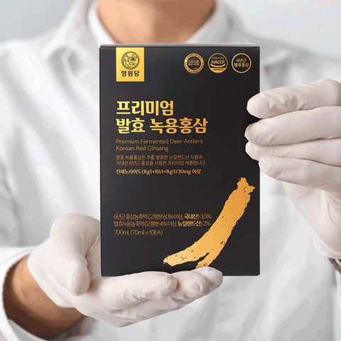 Premium Fermented Deer Antlers Korean Red Ginseng Extract 70ml x 90 Pcs / 명원담 프리미엄 발효 녹용 홍삼