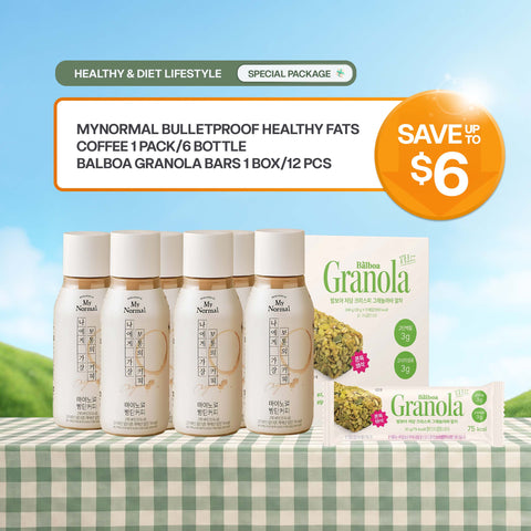 Healthy Breakfast Combo Pack | MyNormal Bulletproof Coffee 6-Pack & BALBOA Granola Bars