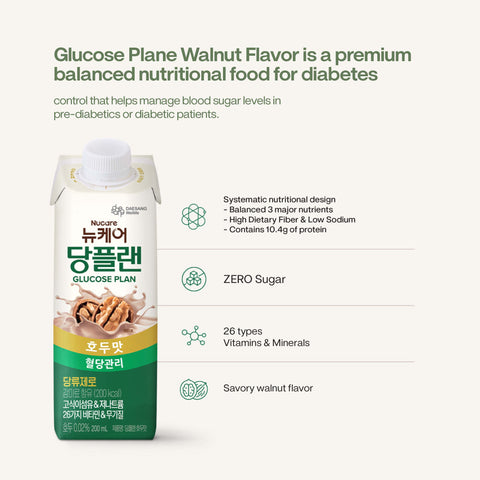 [12pcs / 24pcs] Nucare Glucose Plan Walnut (200ml) KMF HALAL
