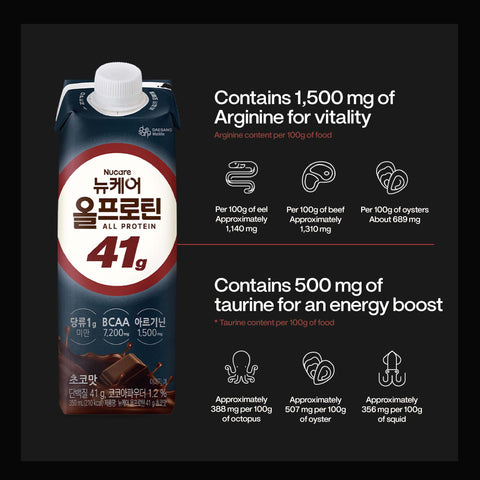 [9pcs / 18pcs] Nucare All Protein 41g Chocolate Zero Sugar (350ml)