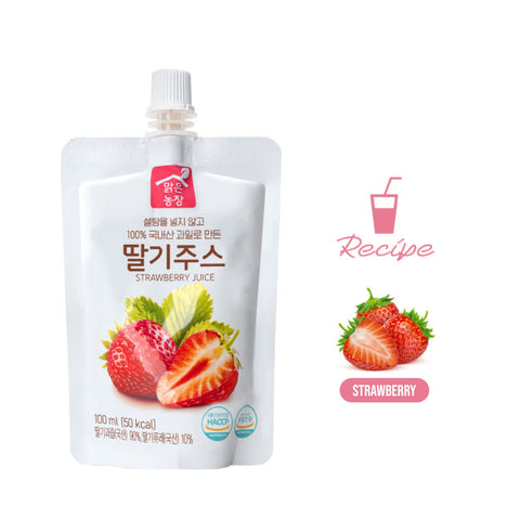 Clear Farm 100% Strawberry Juice 100ml x 10 pcs/ 100% 맑은농장 딸기 주스