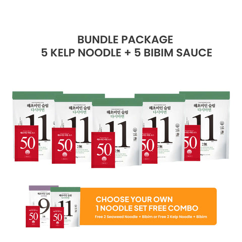 [BUY 5 GET 2 FREE] 해초미인 (Haecho Miin) Korean Kelp & Seaweed Noodles with Bibim Sauce